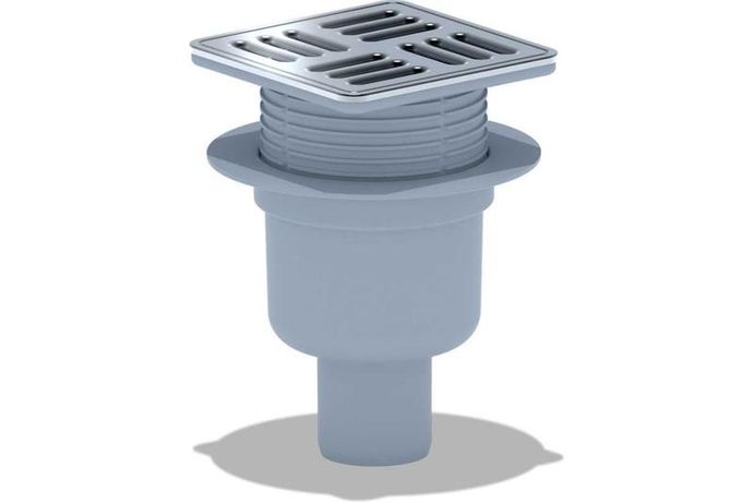 Трап вертикальный регулируемый с сухим затвором решетка нерж. сталь ВК ПП 100/100х50 АНИ TQ5702 сер. RTP 11419