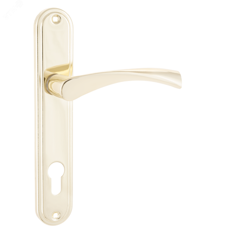 Ручка на планке под замок и цилиндровый механизм (комплект), АЛЛЮР 103-1 85мм GP золото - 12443 ПТК