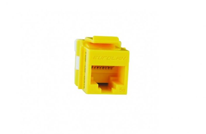 Модуль розеточный Keystone категории 5e UTP 1xRJ45 T568A/B желтый - 16B-U5-03YL Eurolan