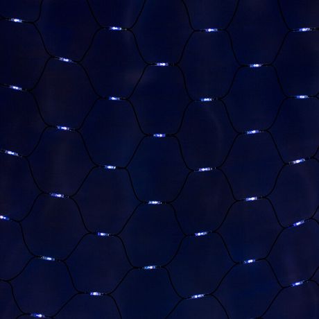 Гирлянда светодиодная "Сеть" 2х2м 288LED бел./син. с контроллером провод черн. каучук Neon-Night 216-112