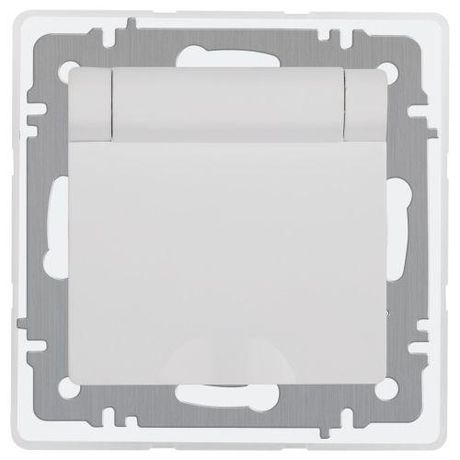 Розетка однофазная скрытого монтажа, в рамку с заземлением со шторками перламутр крышкой 16А 250В IP20 винтовые зажимы 6-201-06 Intro Accent - Б0063553 ЭРА