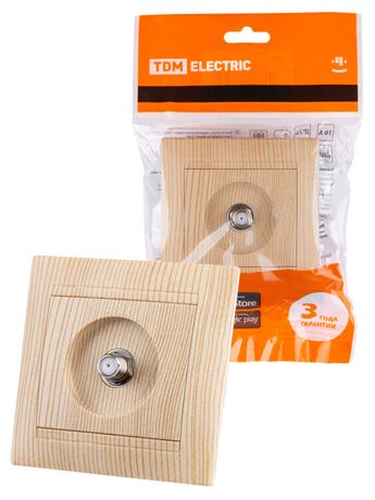 Розетка SAT (F-разъем) 0-2400МГц сосна "Лама" | SQ1815-0321 TDM