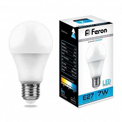 Лампа светодиодная LB-91 (7W) 230V E27 6400K A60 | 25446 FERON