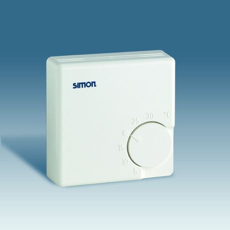 Терморегулятор комнатный, тепло, 10А 250В, 5-30град, графит - 75500-68 Simon