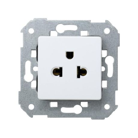 Розетка с заземлением евро-американского стандарта 2Р+Е 16A 250В белого цвета S27 | 27439-35 Simon