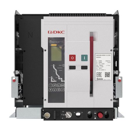 Выключатель воздушный автоматический YON AGS12N 4Р 1250А 65кА типоразмер S расцепитель 3H выкатной управление 220В AC горизонт. подключение DKC AGS12N-S4DH-6-222K ДКС