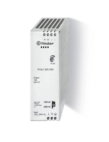 Источник питания импульсный компактный вход 120-240В AC/220В DC выход 24В 240Вт зарадка аккум. IP20 (уп.1шт) FINDER 782A12302402PAS