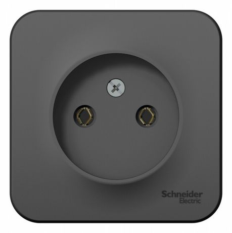 Розетка 1-м ОП Blanca 16А IP20 250В без заземл. защ. шторок антрацит SE BLNRA000106 APC