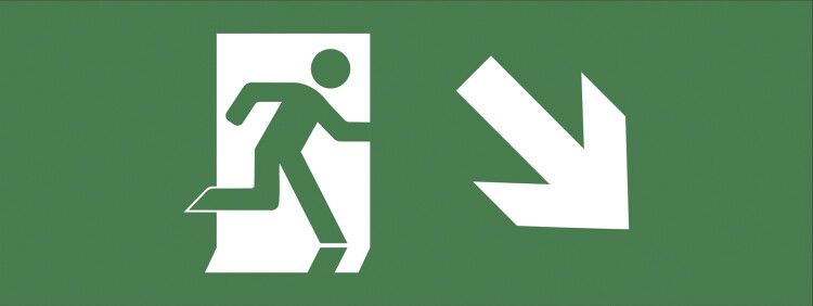 Этикетка самоклеящаяся 200х60мм "Фигура/стрелка вниз вправо" DPA/DBA INFO-DBA-006 ЭРА Б0048458