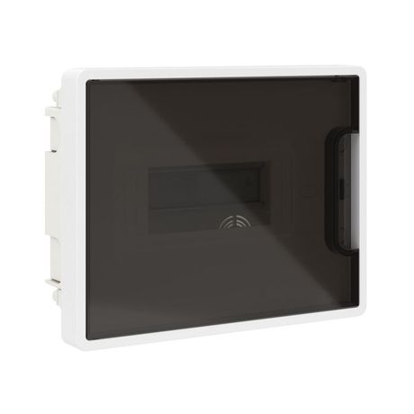 Щиток 8 мод встраиваемый FRAME ЩРв-П-8, белый, с тонированной дверцей, 2 шинами PEN на 6 и отв. F08B1WD DKC ДКС