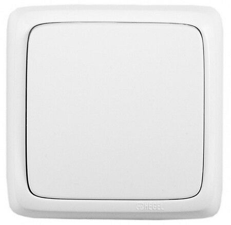 Выключатель одноклавишный наружный с монтажной пластиной белый 10А - ВА10-115 HEGEL
