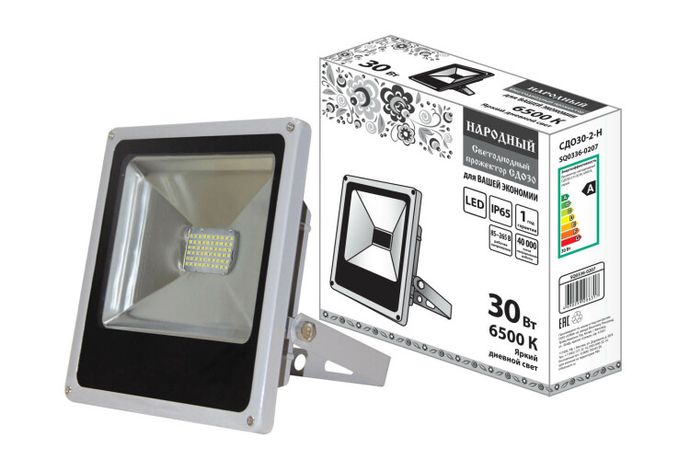 Прожектор светодиодный СДО 30-2-Н 30Вт 6500К IP65 серый | SQ0336-0207 TDM ELECTRIC