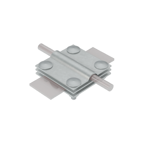 Соединитель крестообразный для прутка 5-8мм и полосы шириной до 30мм. Три пластины. Гальваническое цинкование - 3XS-D5-8-B30 КМ-Профиль MA0006