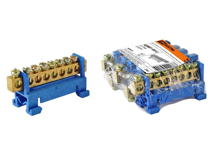 Шина "N" нулевая с изолятором на DIN-рейку 6x9мм стойка мал. 8 групп | SQ0801-0012 TDM