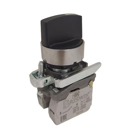 Переключатель КПЕ-2640-РС УХЛ2 IP65 рукоятка на три полож. с фиксацией метал. основание 4з+0р 10А диаметр посадочного отверстия 22мм черн. Реле и Автоматика A8012-32100291