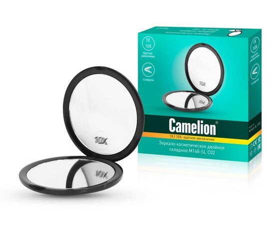 Зеркало M148-SL складное 1х/10х двойн. черн. Camelion 13000