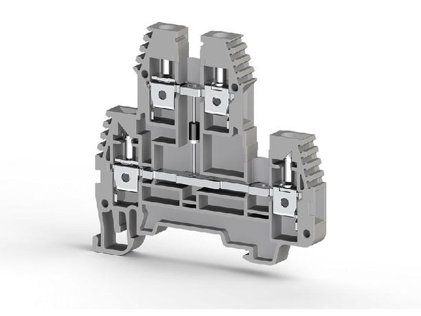 Клеммник 2-х ярусный 2.5кв.мм с диодом сер. PIK2.5ND-B Klemsan 317229