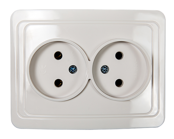 Розетка двойная CLASSICO белая 2102 | 4680005959914 IN HOME