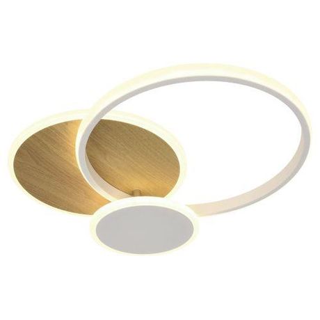 Светильник светодиодный City CLL-1-60-RC WH+Wood 60Вт 3000К-6000К с пультом ДУ 420х420х70 бел./дерево Эра Б0069757