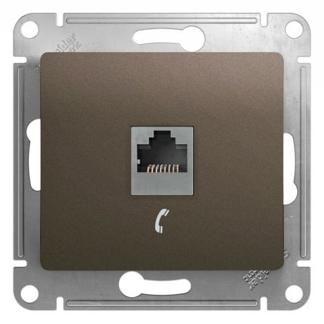 Розетка телефонная 1-м Glossa RJ11 механизм шоколад SE GSL000881T APC