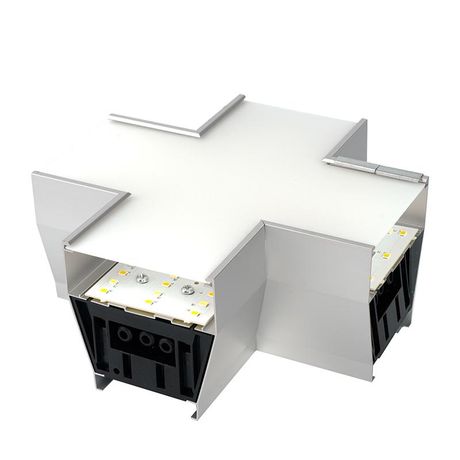 Светильник-конектор X-образный для AL4036 6w 3000/4000/6400К 660Лм с переключением цветовой температуры рассеиватель матовый в алюминиевом корпусе серебро серия RetailRay FERON 51874