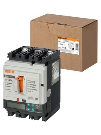 Автоматический выключатель ВА89-35 3Р 160А 70кА (ЭР-ЖК дисплей) | SQ0751-0141 TDM