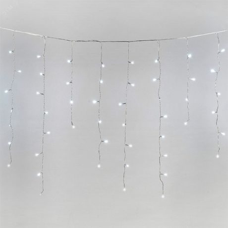 Гирлянда светодиодная "Бахрома" ULD-B20007-480/DTA/RC WHITE IP44 20м 480LED бел. с пультом провод прозр. Uniel UL-00008559