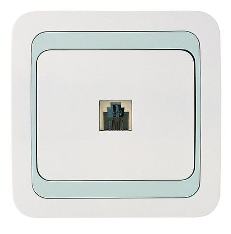 Розетка телефонная 1-м СП Mimoza TF евро стандарт бел./сер. Makel 12414