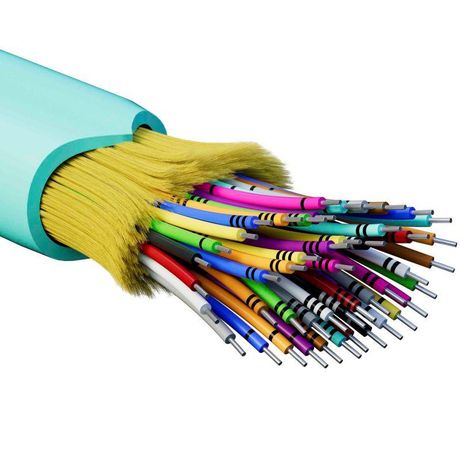 Кабель волоконно-оптический распределительный арамидные упрочняющие нити для внутренней прокладки нг(A)-HFLTx 48 ОВ категорияOM3 (G.651.1) плотный буфер 0.4кН барабан 500м DKC RNDT3C48AQ03-E ДКС