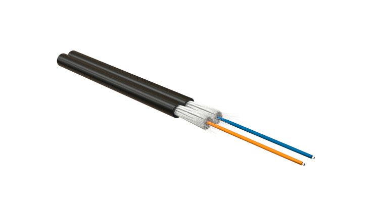 Кабель волоконно-оптический 50/125 (OM3) многомодовый 2 волокна duplex zip-cord 3.0 мм HFLTx | 489851 Hyperline FO-D3-IN-503-2-HFLTx-BK