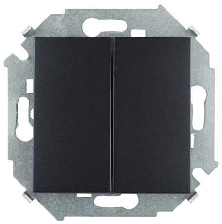Переключатель проходной двухклавишный 16AX 250В графит S15 - 1591397-038 Simon