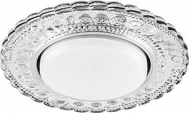 Светильник потолочный встраиваемый под лампу GX53 CD4024 20LED*2835 SMD 4000K, 15W GX53, без лампы, прозрачный, хром | 29538 FERON