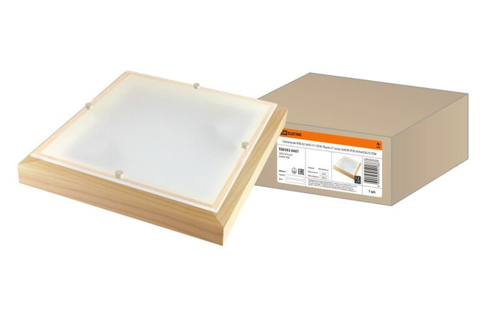 Светильник для ЖКХ невлагозащищенный декоративный под лампу НПБ 02-3х40-111 УХЛ4 "Киото-2" сосна 3х40 Вт IP20 (435х435х75) TDM | SQ0303-0407