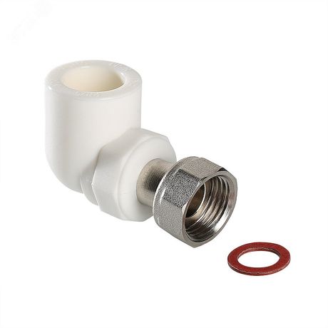 Угольник комбинированный 25x3/4' ВР с накидной гайкой, переходной, полипропиленовый PPR, белый - PV7582505 VALTEC VTp.758.0.02505