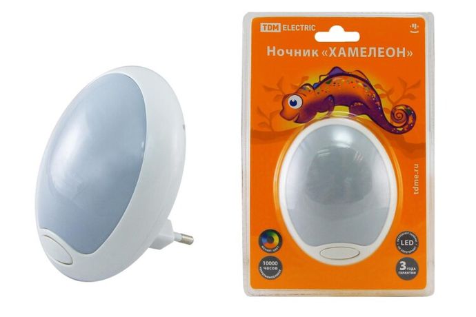 Ночник Хамелеон 0,5Вт D85 светодиодный белый с выключателем | SQ0357-0006 TDM