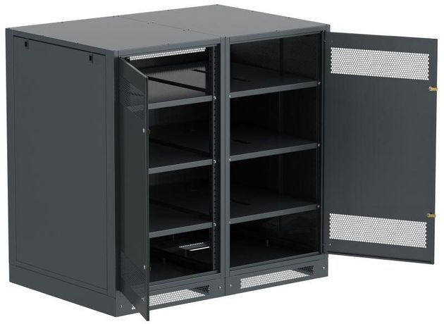 Шкаф LINEA B (пустой) 1350х1400х950мм двустворчатая металлическая дверь черный - LB05-13H49-2M IEK