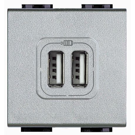 Разъем LL для зарядки 2хUSB алюм. Leg BTC NT4285C2 Legrand
