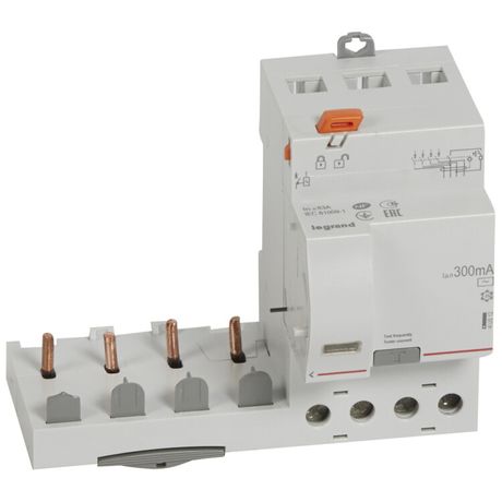 Дифференциальный блок DX3 - тип AC 300 мА 4П 400 В~ 63 А 3 модуля | 410512 Legrand