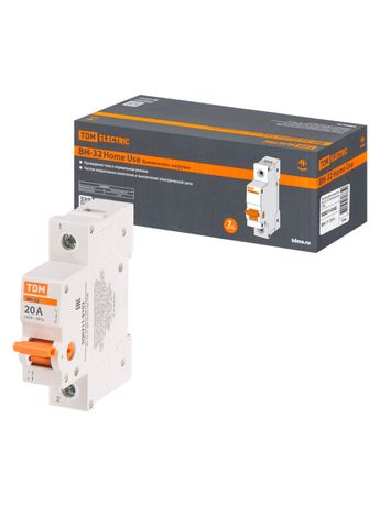 Выключатель нагрузки модульный (мини-рубильник) ВН-32 1P 20A Home Use | SQ0211-0102 TDM