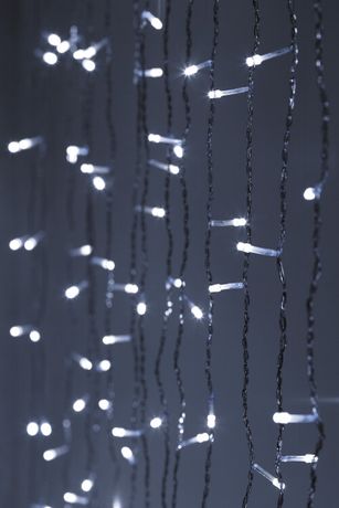 Светодиодная новогодняя гирлянда ЭРА ЕNIGW - 400W Занавес 8 режимов 3*3 м холодный белый 320 LED IP20 220 V Б0051875