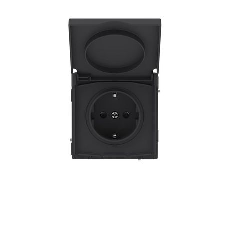 Розетка силовая KANT IP44 2P+E защ. шторки с крышкой черн. уголь DKC 7012013 ДКС DKC арт. 7012013