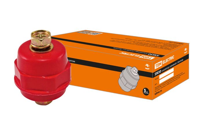 Изолятор SM30 силовой Н30хD27хМ8мм с болтом | SQ0807-0056 TDM