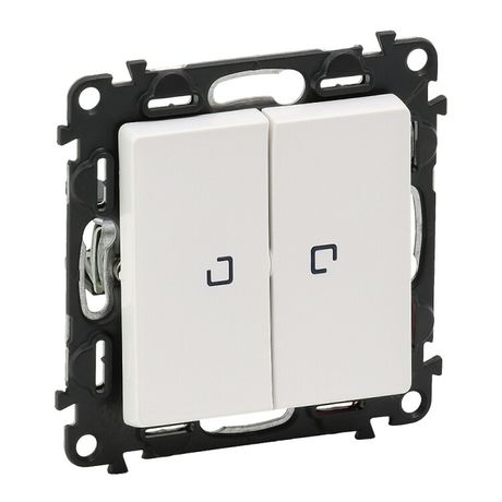 Выключатель 2-кл. СП Valena Life 10А IP20 250В 10AX с подсветкой лицев. панелью механизм бел. Leg 752428 Legrand