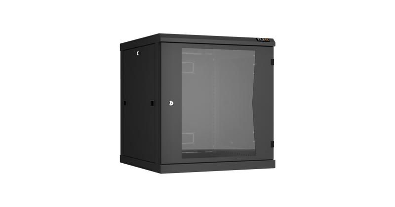 Настенный шкаф 19 дюймов, 12U, стекло, 600х600, разборный, BK - ЭКО47627 TLK TWC-126060-R-G-BK