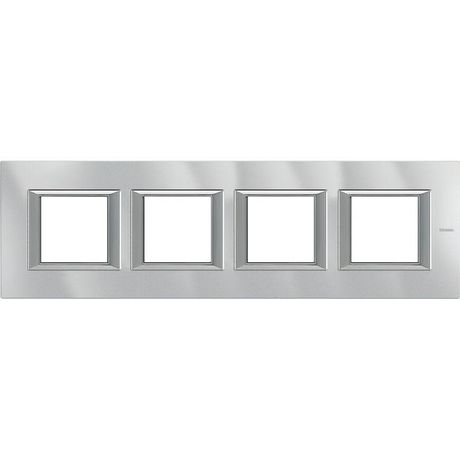 Рамка декоративная 2+2+2+2м Axolute прямоугольная гориз. установка "Алюминий" монохром Leg BTC HA4802M4HHC Legrand
