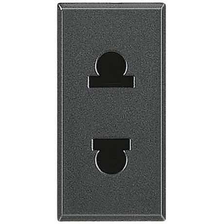 Розетка 1-м СП 1мод. Axolute 16А IP20 2P защ. шторки евро/американ. стандарт (EU/US) антрацит Leg BTC HS4125 Legrand