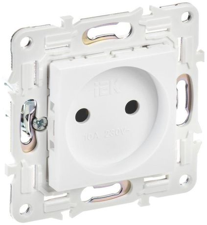 Розетка SKANDY 10А без заземл. защ. шторок SK-R02W арктич. бел. IEK SK-R10-10-K01