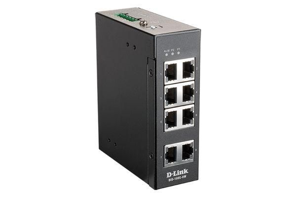 Коммутатор промышленный неуправляемый DIS-100E-8W/A1A (8 портов 10/100Base-TX энергосбережение и поддержка QoS) D-link 1692351