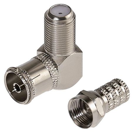 Набор разъемов антенных ТВ №4 (1 угловой переходник гнездо F - TV; 1 F-разъем RG-6) Rexant 06-0036-A MEET