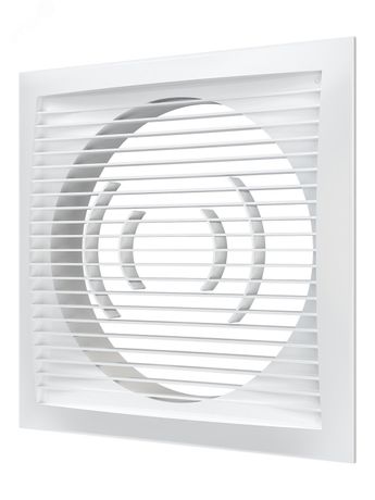 Решетка вентиляционная приточно-вытяжная, из ABS пластика 200х200 с фланцем D160 - 2020РС16Ф ЭРА 4147
